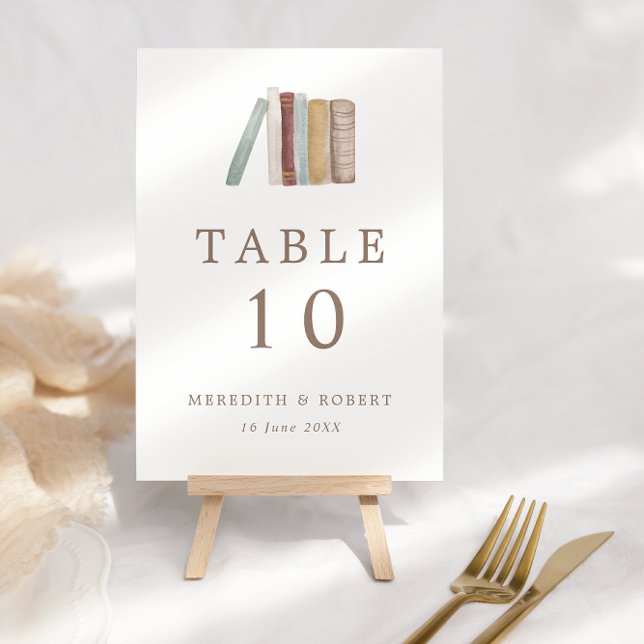 Watercolor Books Theme Wedding  Table Number (Creator Uploaded)
