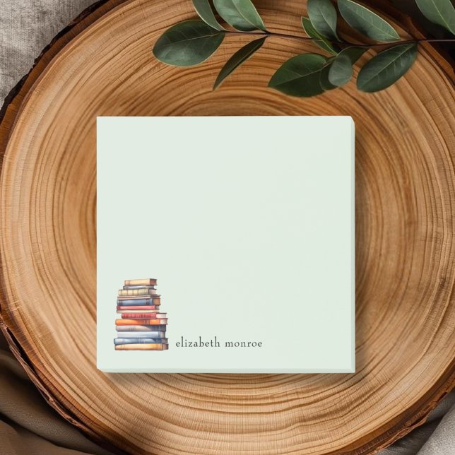 Watercolor Bookstack Personalised Post-it Notes (Creator Uploaded)