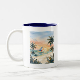 Watercolor Boracay Sunset Beach Philippines Mug
