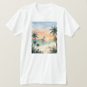 Watercolor Boracay Sunset Beach Philippines Shirt