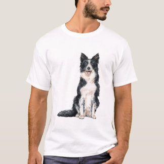 Watercolor Border Collie For Dog Owners Long Sleev T-Shirt