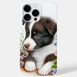WATERCOLOR BORDER COLLIE PUPPY DOG Case-Mate iPhone 14 PRO MAX CASE