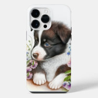 WATERCOLOR BORDER COLLIE PUPPY DOG