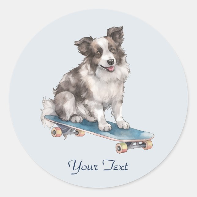 Watercolor Border Collie Sticker (Front)