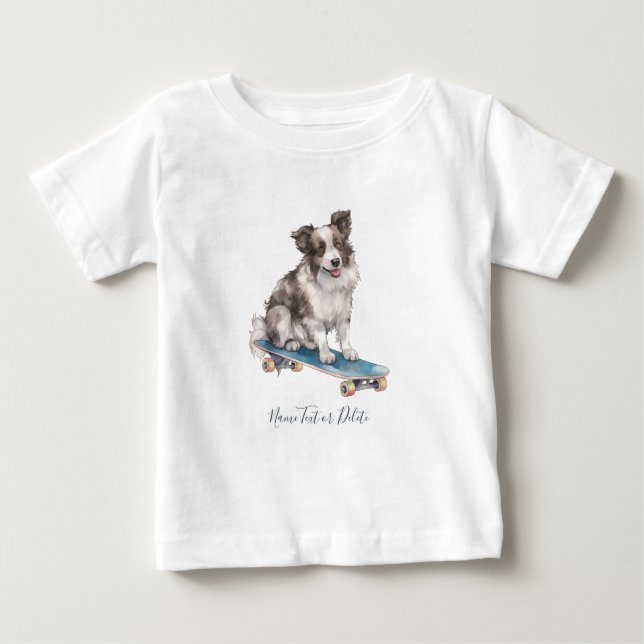 Watercolor Border Collie T-Shirt (Front)
