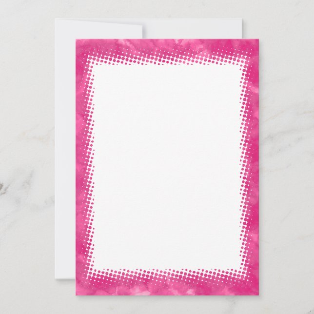 Watercolor Border Valentines Blank Custom Text  Invitation (Front)
