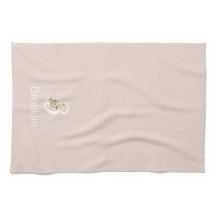 Watercolor botanical beige initial monogram