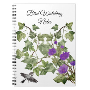 Watercolor Botanical Birds Notebook