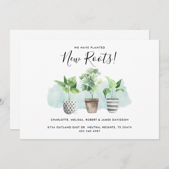 Watercolor Botanical Change of Address Moving Announcement (Front/Back)