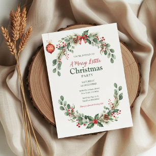 Watercolor Botanical Christmas Invitation