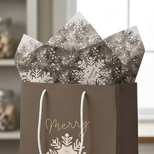 Watercolor Botanical Christmas Snowflake Monogram Tissue Paper