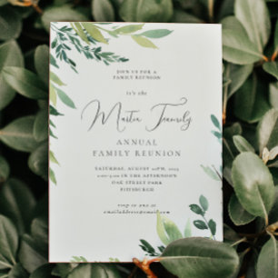 Watercolor Botanical Family Reunion Invitation