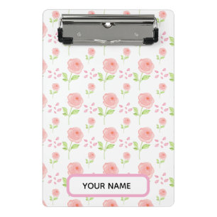 Watercolor Botanical Floral Pattern Planner Mini Clipboard