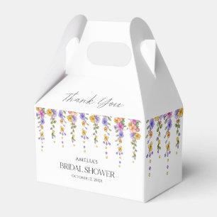 Watercolor Botanical Floral Vine Bridal Shower Favour Box