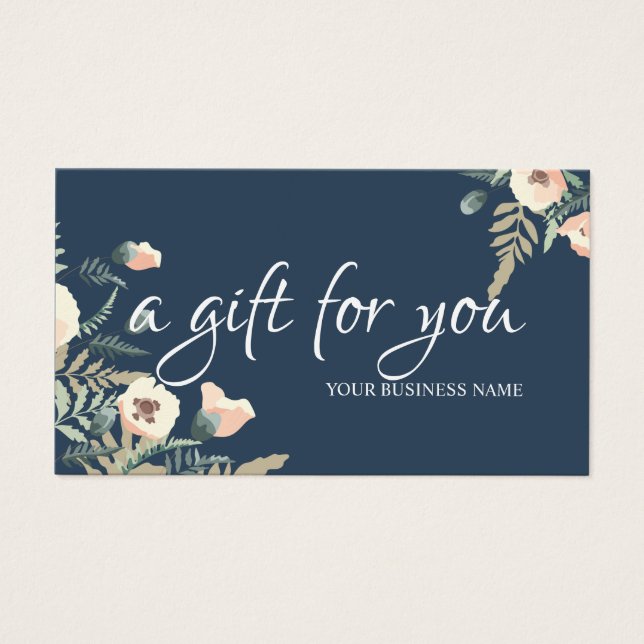 Watercolor botanical Foliage Gift Certificate (Front)