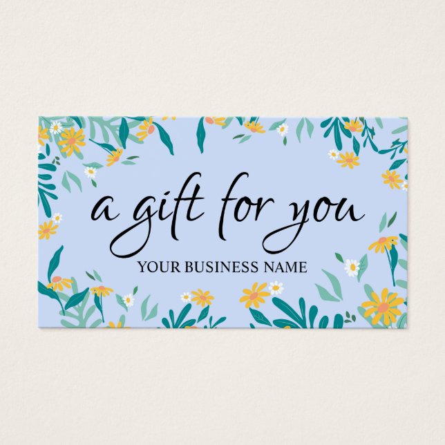Watercolor botanical Foliage Gift Certificate (Front)