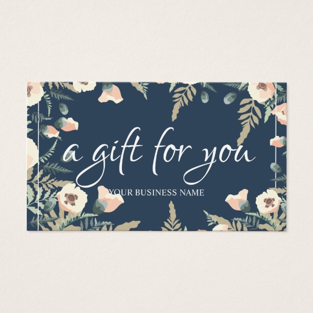 Watercolor botanical Foliage Gift Certificate (Front)
