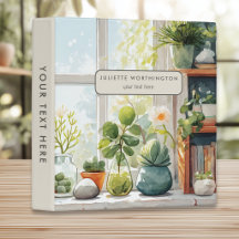 Watercolor Botanical Garden Personalised Binder