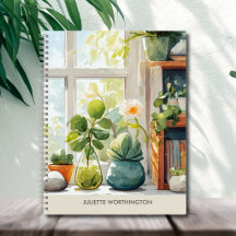 Watercolor Botanical Garden Personalised Notebook