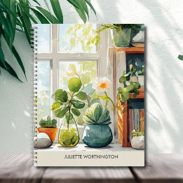 Watercolor Botanical Garden Personalised Notebook