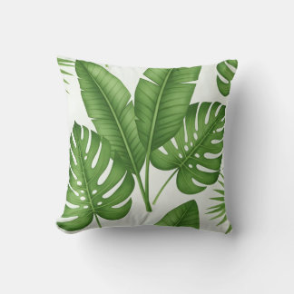watercolor botanical green fresh pattern interior cushion