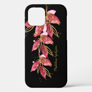 Watercolor Botanical Greenery Personalised Name iPhone 12 Case