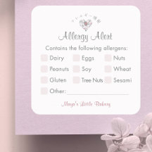 Watercolor Botanical Heart Allergy Alert