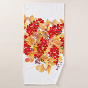 Watercolor botanical illustration. Heart shaped au Bath Towel