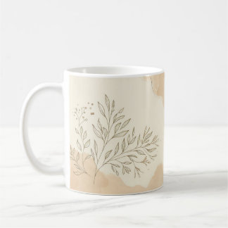 Watercolor Botanical Leaves Greenery Elegant Natur Coffee Mug