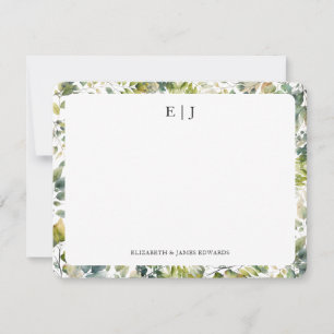 Watercolor Botanical Leaves Personalised Card