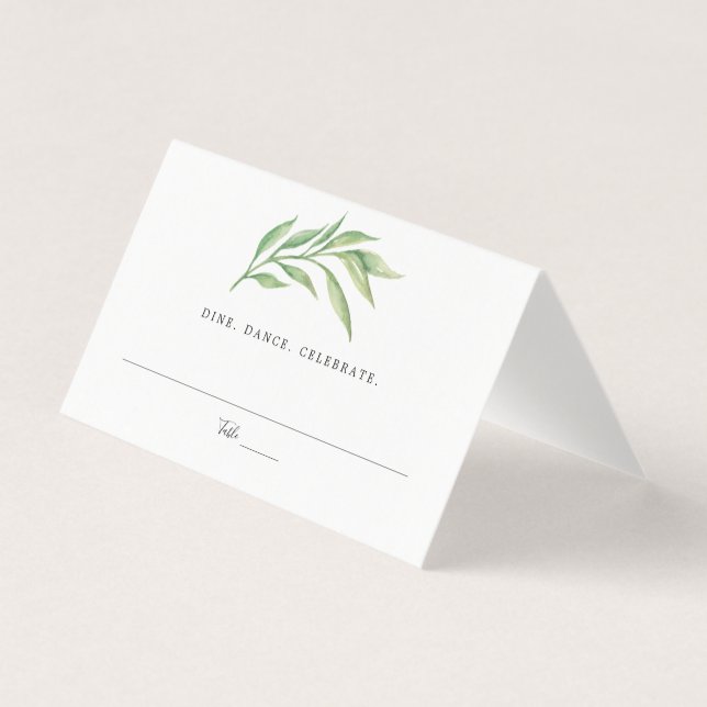 Watercolor Botanical Leaves Wedding Escort Seating (Front)