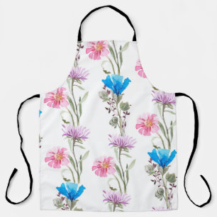 Watercolor botanical pattern apron