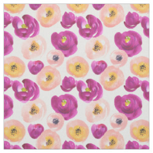 Watercolor Botanical Pattern Fabric