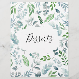 Watercolor Botanical Recipe Binder Tab Divider