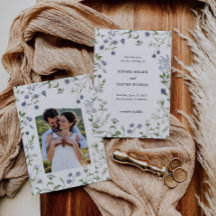 Watercolor Botanical Save the Date - Photo Option