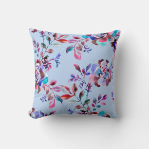 Watercolor botanical seamless pattern. Hand drawn Cushion
