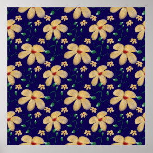 Watercolor Botanical Seamless Pattern   Poster