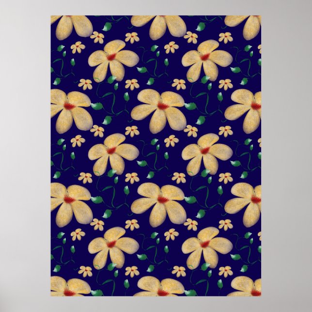 Watercolor Botanical Seamless Pattern   Poster (Front)