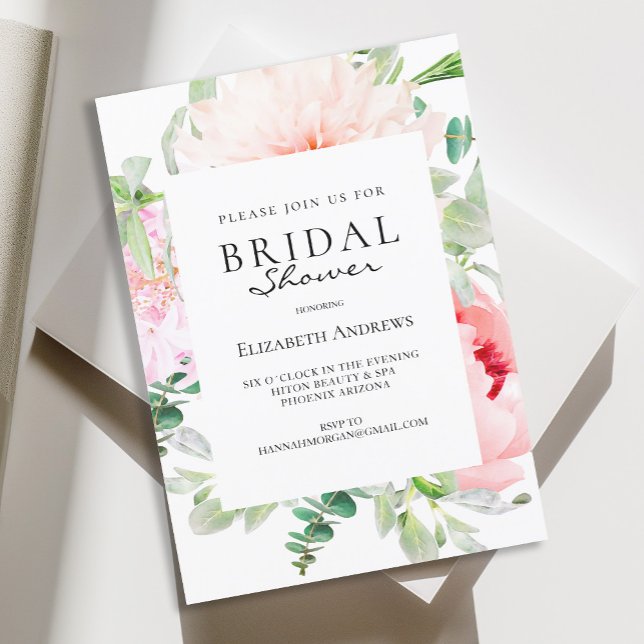 Watercolor Botanical Spring Bridal Shower Invitation (Creator Uploaded)