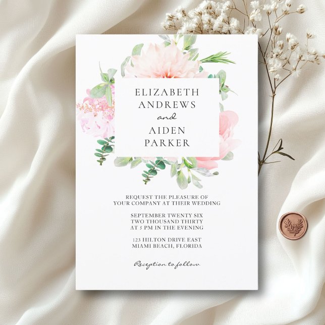 Watercolor Botanical Spring Wedding Collection Invitation (Watercolor Botanical Spring Wedding Collection Invitation. Print & Download available.)
