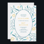 Watercolor Botanical Star Bar Bat Mitzvah Photo Invitation<br><div class="desc">Perfect card to announce a bat mitzvah, bar mitzvah or other Jewish celebration! Hand made watercolor art for you on the front and photo on back side! FULLY CUSTOMIZABLE! Click on “Personalise” above to edit the text and add your own photo. Click "edit using design tool" to adjust the fonts,...</div>