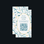 Watercolor Botanical Star David Bar Bat Mitzvah QR Enclosure Card<br><div class="desc">Perfect enclosure card to announce a bat mitzvah, bar mitzvah or other Jewish celebration! Hand made watercolor art for you on the front and back side! FULLY CUSTOMIZABLE! Click on “Personalise” above to edit the text and add your link to the QR code. Click "edit using design tool" to adjust...</div>