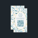 Watercolor Botanical Star David Bar Bat Mitzvah QR Enclosure Card<br><div class="desc">Perfect enclosure card to announce a bat mitzvah, bar mitzvah or other Jewish celebration! Hand made watercolor art for you on the front and back side! FULLY CUSTOMIZABLE! Click on “Personalise” above to edit the text and add your link to the QR code. Click "edit using design tool" to adjust...</div>