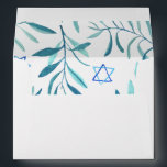 Watercolor Botanical Star of David Bar Bat Mitzvah Envelope<br><div class="desc">Perfect envelope for a bat mitzvah, bar mitzvah or other Jewish celebration! Hand made watercolor art for you on the inside! FULLY CUSTOMIZABLE! Click on “Personalise” above to edit the return address text. Click "edit using design tool" to adjust the fonts, colours and placements and to delete the back side...</div>