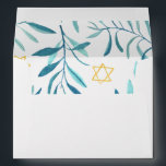 Watercolor Botanical Star of David Bar Bat Mitzvah Envelope<br><div class="desc">Perfect envelope for a bat mitzvah, bar mitzvah or other Jewish celebration! Hand made watercolor art for you on the inside! FULLY CUSTOMIZABLE! Click on “Personalise” above to edit the return address text. Click "edit using design tool" to adjust the fonts, colours and placements and to delete the back side...</div>