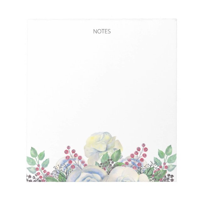 Watercolor Botanical Succulent Teacher Woman Notepad (Front)