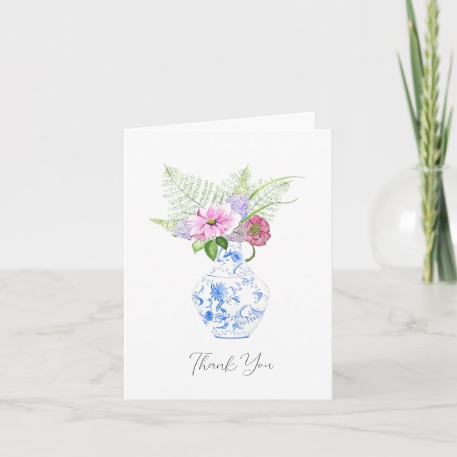 Watercolor Botanical Thank You Card (Front)