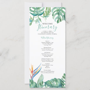 Watercolor Botanical Tropical Wedding Itinerary