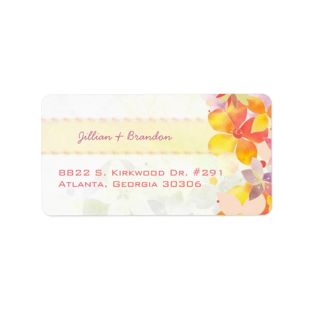 Watercolor Botanical Wedding Address Label (Front)