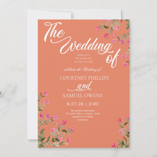 Watercolor Botanical Wedding Invite (Front)